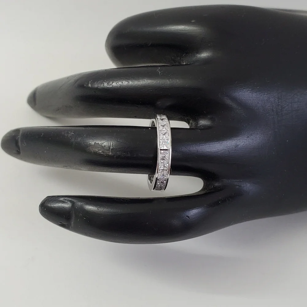 See Video / Eternal Radiance Sterling Silver 925 Eternity Band - Picture 3 of 6
